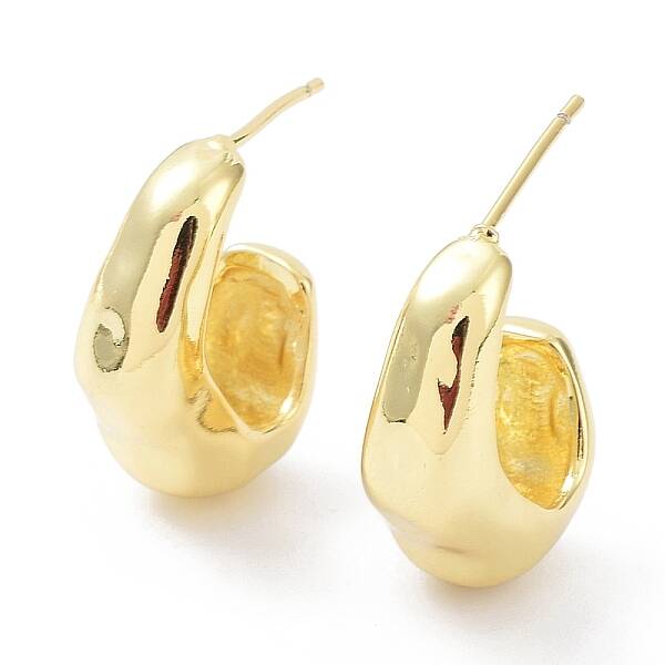 Rack Plating Brass Twist Teardrop Stud Earrings