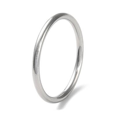 Non-Tarnish 304 Stainless Steel Simple Plain Band Finger Ring for Women Men