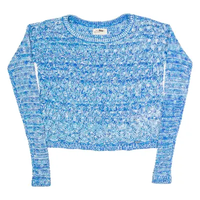 HOLLISTER Womens Jumper Blue Open Knit S