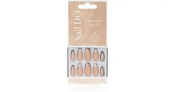 Nail HQ Almond Sparkling Wine Sippin' Fake Nails 24pcs