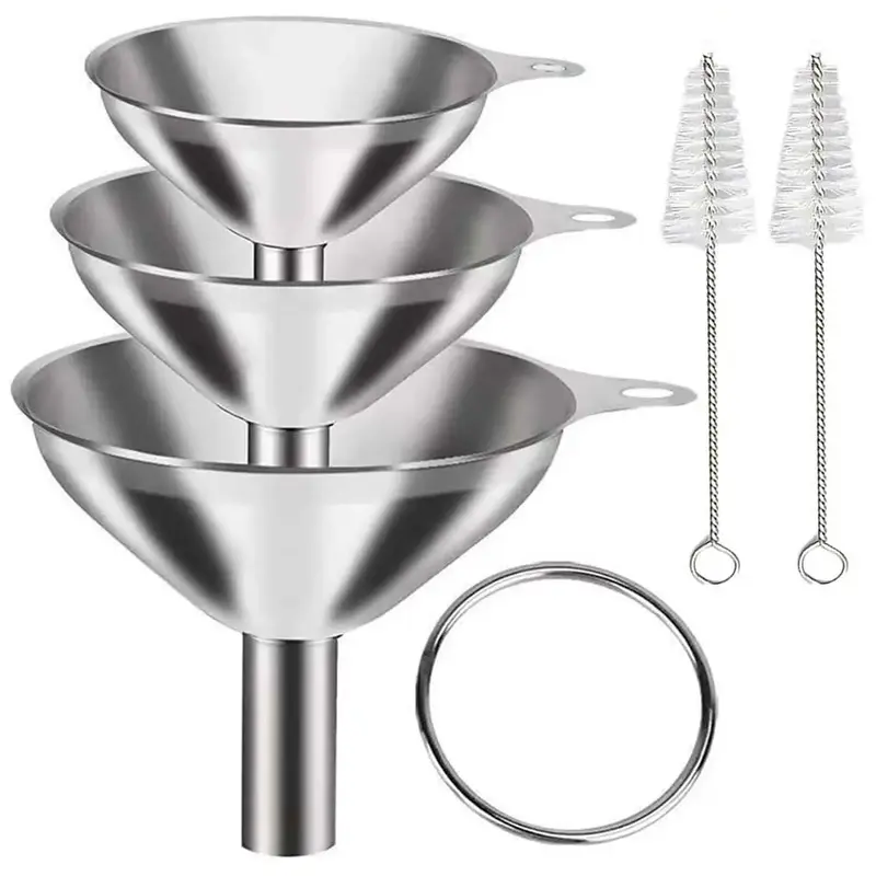 5pcs Stainless Steel Funnel, Household Oil Funnel, Soy Sauce Funnel, Multipurpose Kitchen Funnel, Kitchen Utensils And Gadget...