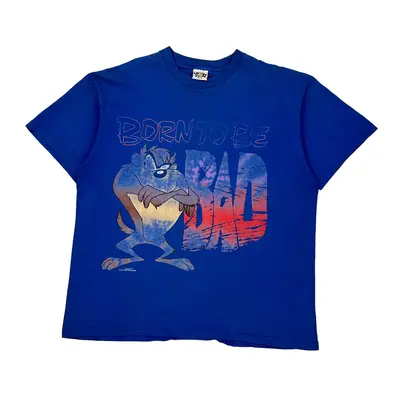 Taz Looney Tunes Graphic T-Shirt - 2XL Blue Cotton