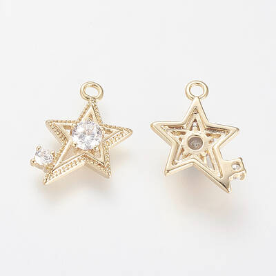 Brass Micro Pave Cubic Zirconia Pendants