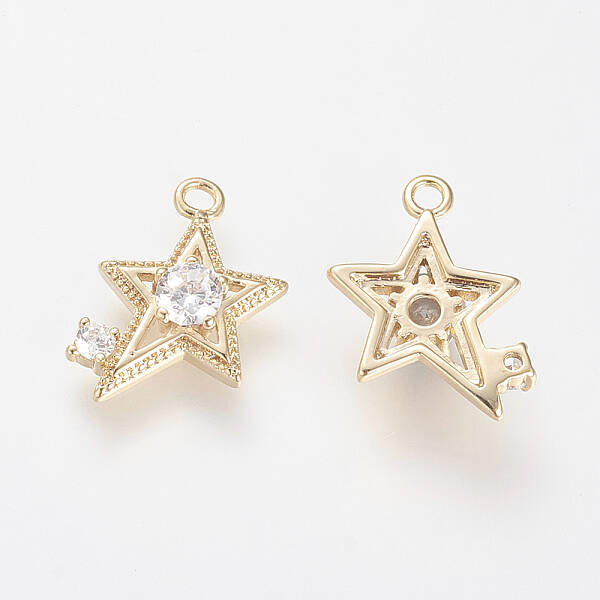 Brass Micro Pave Cubic Zirconia Pendants