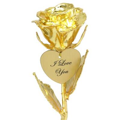 8 Fully Dipped Rose and Personalized Heart