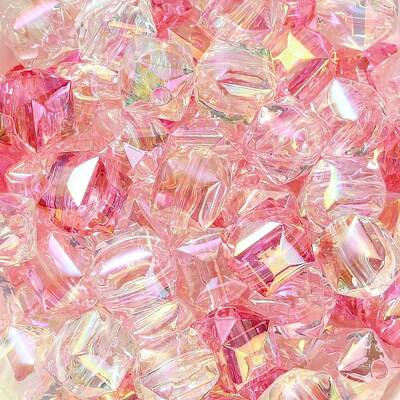 UV Plating Rainbow Iridescent Acrylic Beads