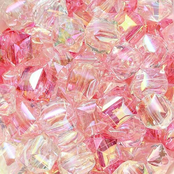 UV Plating Rainbow Iridescent Acrylic Beads