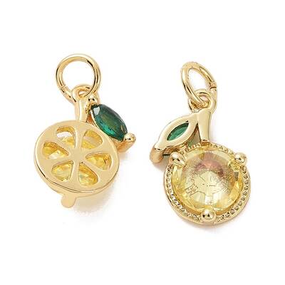 Brass Micro Pave Cubic Zirconia Charms