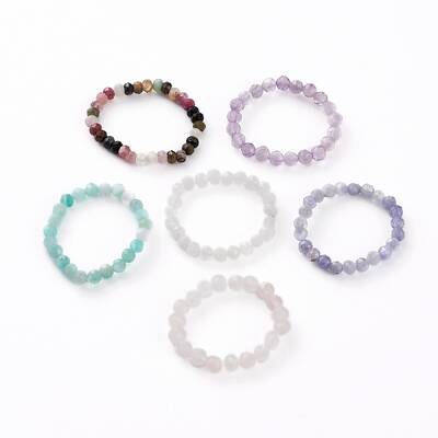 Natural Gemstone Beads Stretch Rings