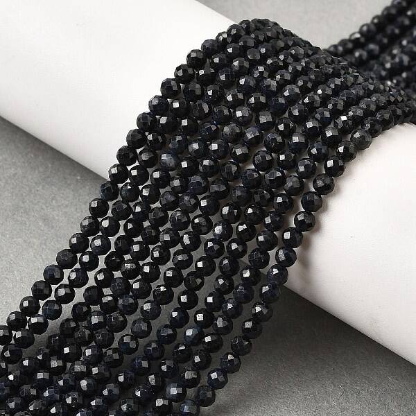 Natural Black Sapphire Beads Strands