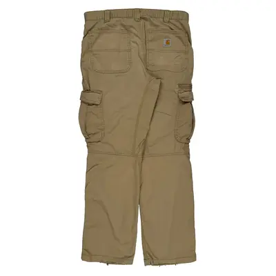 Carhartt Cargo Trousers - 34W 31L Beige Cotton Blend | Size: 34″ waist