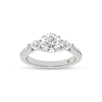 Bruges Three Stone Round Lab Grown Diamond Engagement Ring | 14K White Gold 4 1/5 CT. TW.
