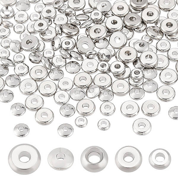 200Pcs 5 Styles Brass Spacer Beads