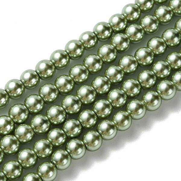 Eco-Friendly Dyed Glass Pearl Bead Strands