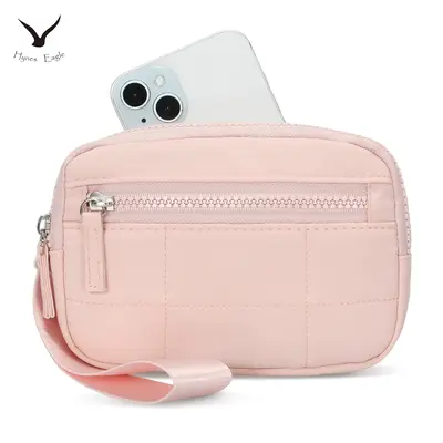 HYNES EAGLE Wristlet Wallet Nylon Quilted Wallet RFID Purse Credit Card Holder Phone Organizer for Women Travel Work