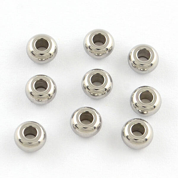 Tarnish Resistant 201 Stainless Steel Rondelle Spacer Beads