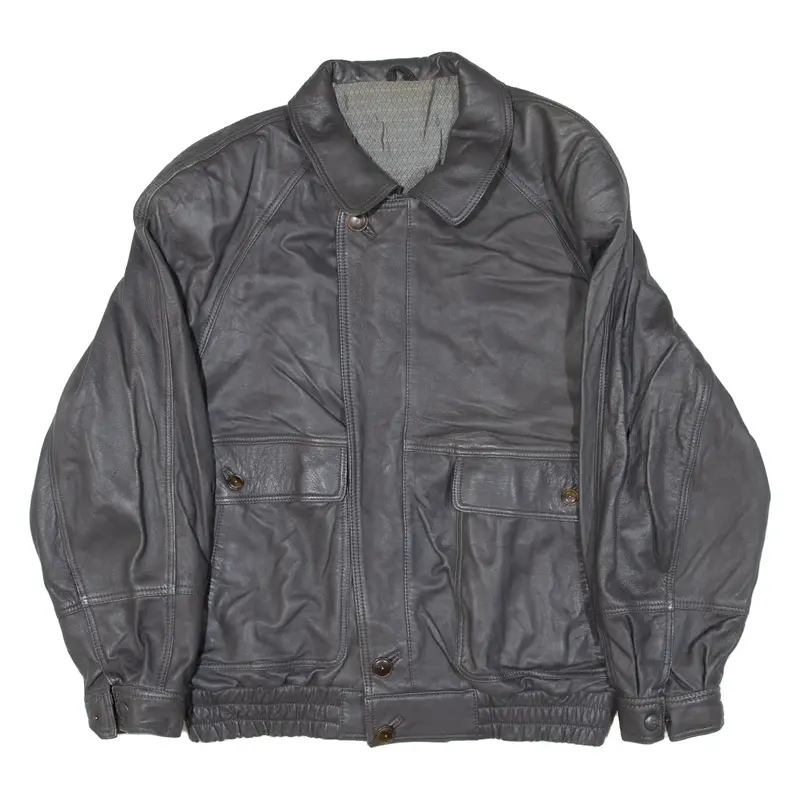 Mens Jacket Blue Leather L