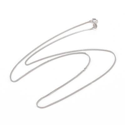Anti-Tarnish Rhodium Plated 925 Sterling Silver Wheat Chains Necklace for Women