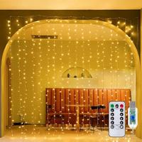 LED Curtain Light, 1 Set USB Powered 8 Modes Curtain String Light, LED String Light with Remote Timer, for Wall Background Ho...