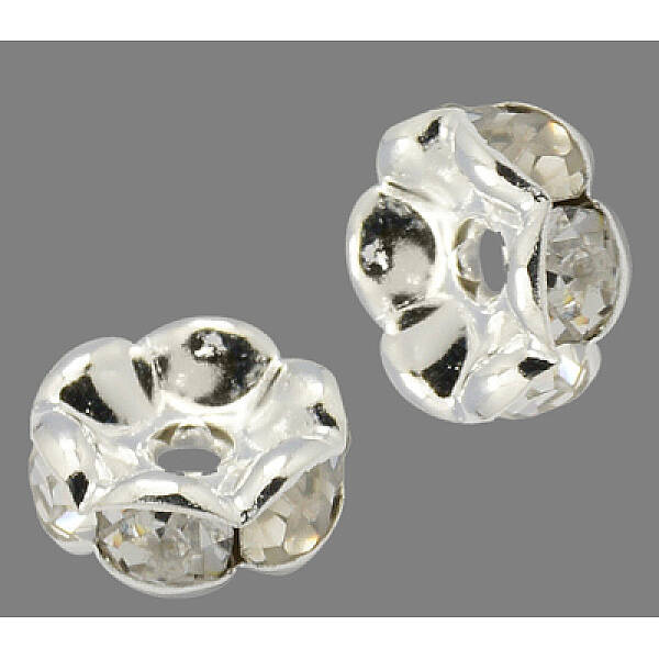 Brass Rhinestone Spacer Beads
