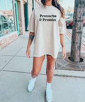 Proverbs And Protein Pump Cover T Shirt Weight Lifting Oversized Workout Shirt For Powerlifting Womens Pump Cover Christian P...