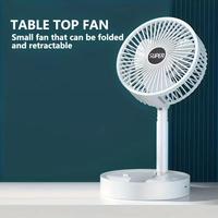 Portable Usb Rechargeable Table Fan, 3 Speeds Foldable Fan, Compact Design Fan for Home, Office, Travel, Dormitory, Cooling F...