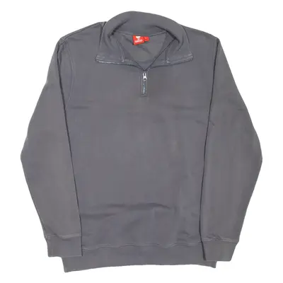 ENGELBERT STRAUSS Mens Sweatshirt Grey 1/4 Zip L