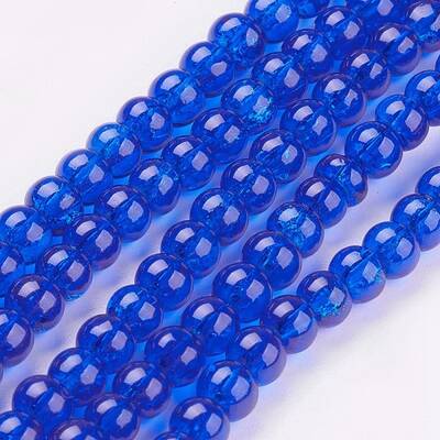 Spray Painted Crackle Glass Beads Strands