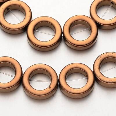 Electroplate Non-magnetic Synthetic Hematite Beads Strands