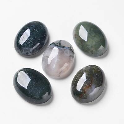 Natural Moss Agate Cabochons