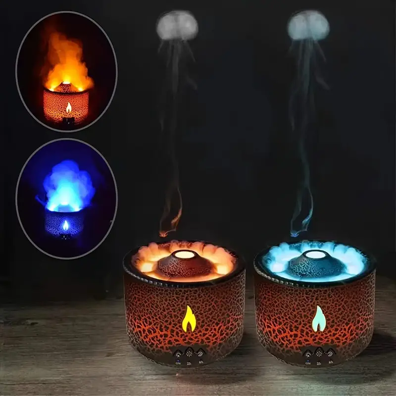 360ml Portable Air Humidifier, Flame Design Humidifier with Remote Control, Creative Air Humidifier Night Light for Home Offi...