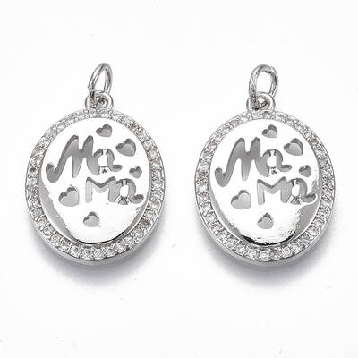 Brass Micro Pave Clear Cubic Zirconia Pendants