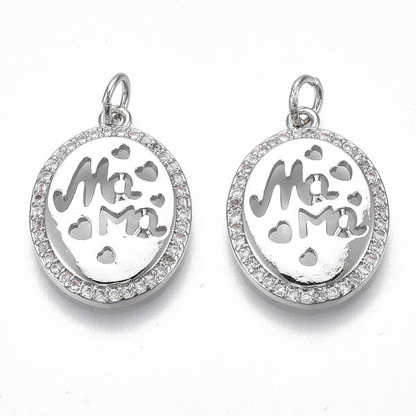 Brass Micro Pave Clear Cubic Zirconia Pendants
