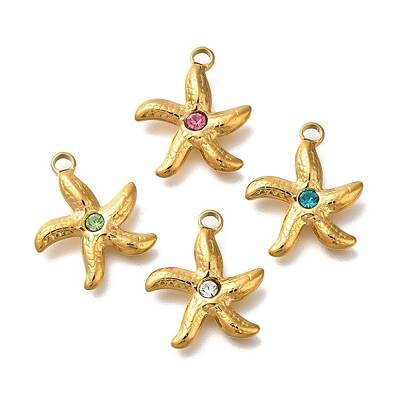 Ion Plating(IP) 304 Stainless Steel Rhinestone Pendants