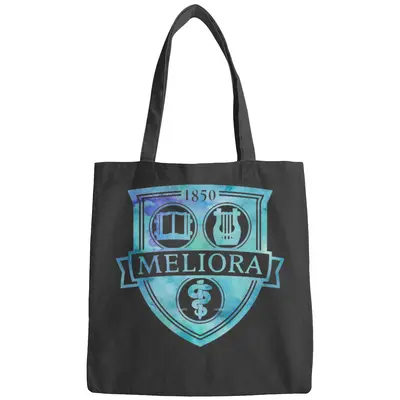 Meliora University Of Rochester Watercolor Logo Design In Blue Bags