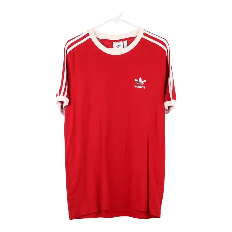 Adidas T-Shirt - Medium Red Cotton Blend