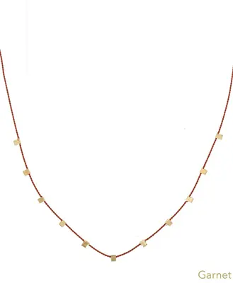 Hilo Necklace | Metal Color: Gold | Color: Garnet