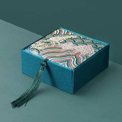 Chinese Style Wave Brocade & Satin Box