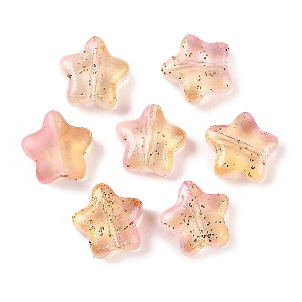 Transparent Spray Painted Frosted Glass Beads