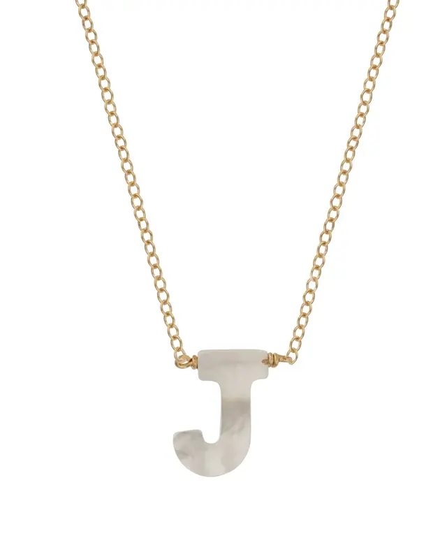 Dawn Initial Necklace | Metal Color: Gold | Style: J