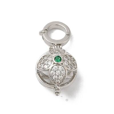 Rack Plating Brass Micro Pave Cubic Zirconia Fold Over Clasps