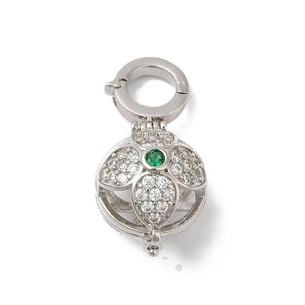 Rack Plating Brass Micro Pave Cubic Zirconia Fold Over Clasps