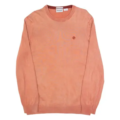 TIMBERLAND Mens Jumper Orange Tight Knit M