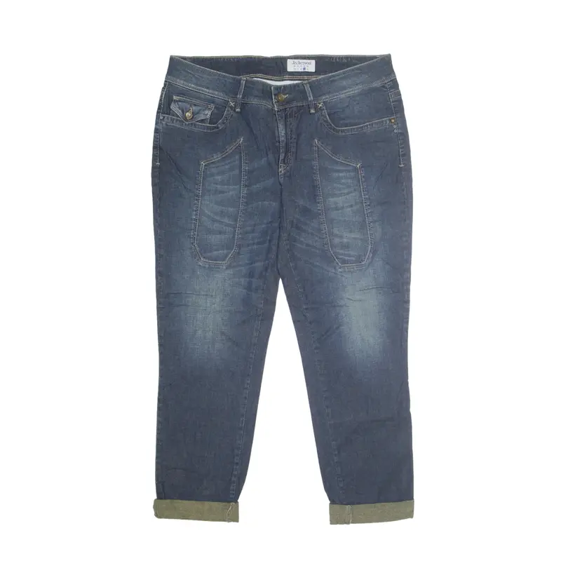 JECKERSON Jeans Blue Denim Regular Straight Stone Wash Womens W33 L25