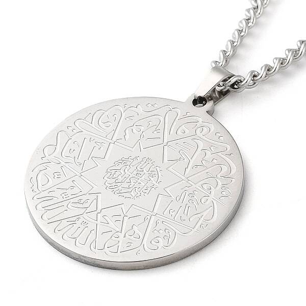 Non-Tarnish 304 Stainlessa Steel Curb Chain Pendant Necklaces