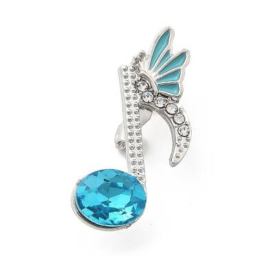 Musical Note Rhinestone Brooch Pins