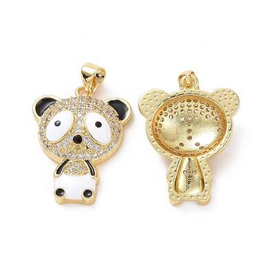 Brass Micro Pave Clear Cubic Zirconia Pendants