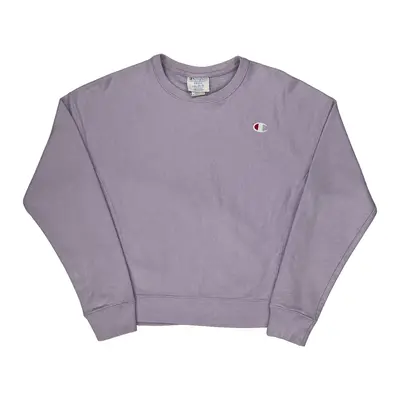 Reverse Weave Champion Sweatshirt - Small Purple Cotton Blend
