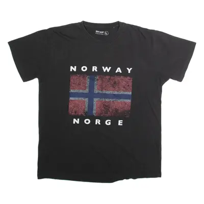 WAY NOR Norway Norse Mens T-Shirt Black L