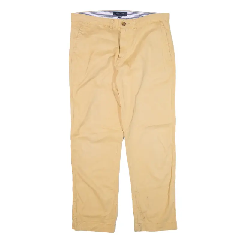 TOMMY HILFIGER Chino Trousers Beige Regular Straight Mens W34 L30